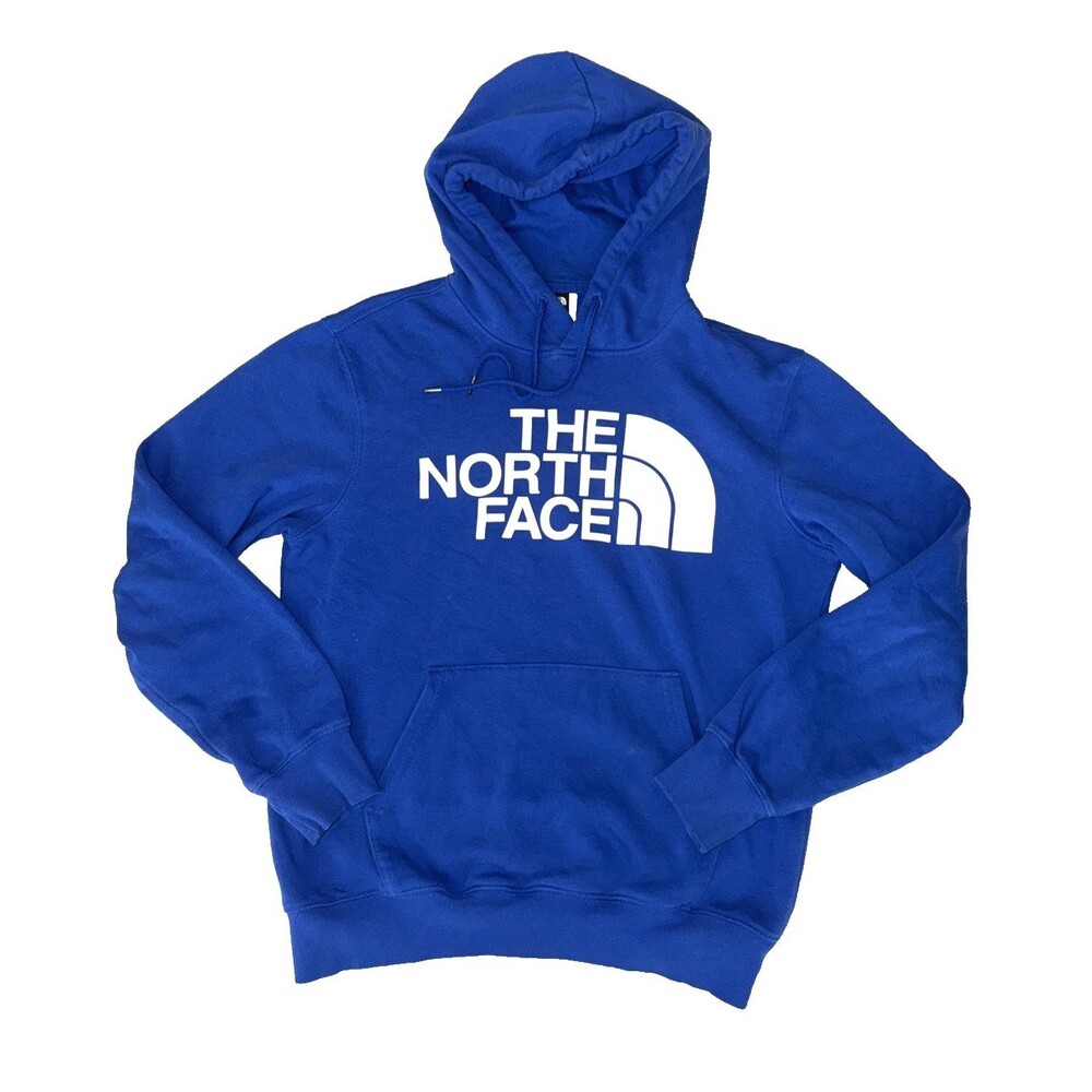 The North Face Mens Hoodie Size S Kangaroo Pockets Drawstrings Pullover Blue